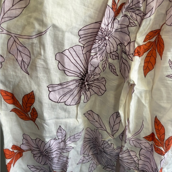 RACHEL Rachel Roy 100% Linen Wide leg crop with Purple and Orange Floral size S - Picture 4 of 8